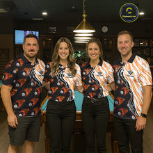 Load image into Gallery viewer, Personalized Fire Flame 8 Ball Pool Billiard Shirt For Women, Billiard Team Jersey Polo &amp; 1/4 Zip TDM5926