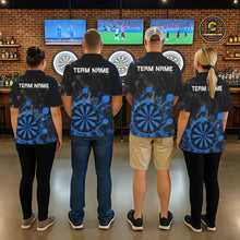 Load image into Gallery viewer, Blue Dartboard Splatter Smoke Darts Shirt For Women Custom Grunge Darts Team Jersey Polo &amp; 1/4 Zip TDM6506