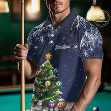 Load image into Gallery viewer, Funny Christmas Billiard Balls Pine Tree Pool Shirt For Men Custom Xmas Billiard Shirts Gifts TDM5215