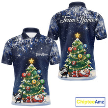Load image into Gallery viewer, Funny Santa Christmas Billiard Balls Pine Tree Pool Shirt For Men Custom Xmas Billiard Gifts TDM5216