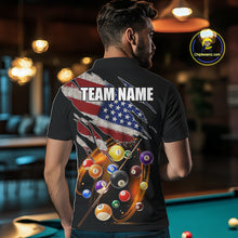 Load image into Gallery viewer, American Flag Pool Balls Billiard Shirt For Men Custom Patriotic Billiard Jersey Polo &amp; 1/4 Zip TDM5730
