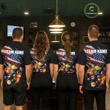 Load image into Gallery viewer, American Flag Pool Balls Billiard Shirt For Men Custom Patriotic Billiard Jersey Polo &amp; 1/4 Zip TDM5730