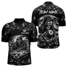 Load image into Gallery viewer, Black White Funny Grim Reaper 8 Ball Pool Men Billiard Shirts Custom Lightning Billiard Jerseys TDM3726