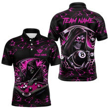 Load image into Gallery viewer, Pink Funny Grim Reaper 8 Ball Pool Men Billiard Shirts Custom Lightning Billiard Jerseys TDM3727