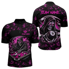 Load image into Gallery viewer, Pink Funny Grim Reaper 8 Ball Pool Men Billiard Shirts Custom Lightning Billiard Jerseys TDM3727