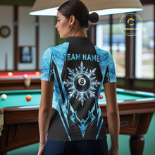 Load image into Gallery viewer, Black And Blue 8 Ball Pool Ice Billiard Shirt For Women, Funny Pool Team Jersey Polo &amp; 1/4 Zip TDM6338