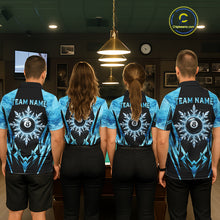 Load image into Gallery viewer, Black And Blue 8 Ball Pool Ice Billiard Shirt For Women, Funny Pool Team Jersey Polo &amp; 1/4 Zip TDM6338