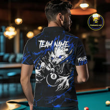Load image into Gallery viewer, Personalized Thunder Lightning Wolf Billiard Shirts For Men Custom Billiard Team Jerseys |Blue TDM5466