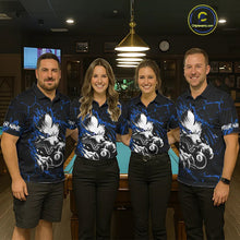 Load image into Gallery viewer, Personalized Thunder Lightning Wolf Billiard Shirts For Men Custom Billiard Team Jerseys |Blue TDM5466