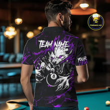 Load image into Gallery viewer, Personalized Thunder Lightning Wolf Billiard Shirts For Men Custom Billiard Team Jerseys |Purple TDM5467