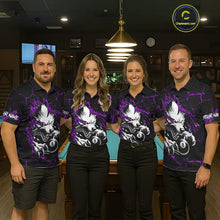 Load image into Gallery viewer, Personalized Thunder Lightning Wolf Billiard Shirts For Men Custom Billiard Team Jerseys |Purple TDM5467