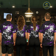 Load image into Gallery viewer, Personalized Thunder Lightning Wolf Billiard Shirts For Men Custom Billiard Team Jerseys |Purple TDM5467