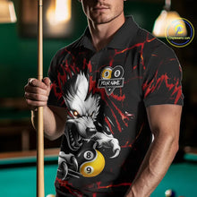Load image into Gallery viewer, Personalized Wolf Yin-Yang 8 &amp; 9 Ball Billiard Shirt For Men, Billiard Team Jersey Polo &amp; 1/4 Zip TDM5470