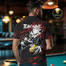 Load image into Gallery viewer, Personalized Wolf Yin-Yang 8 &amp; 9 Ball Billiard Shirt For Men, Billiard Team Jersey Polo &amp; 1/4 Zip TDM5470