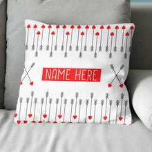 Load image into Gallery viewer, Cute Archery Arrow Custom Name White Pillows, Best Valentine Gifts Ideas TDM0914