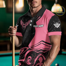 Load image into Gallery viewer, Black And Pink Funny Pool Balls Heart Billiard Shirt For Men Custom Valentine Billiard Jersey TDM5741