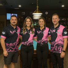 Load image into Gallery viewer, Black And Pink Funny Pool Balls Heart Billiard Shirt For Men Custom Valentine Billiard Jersey TDM5741