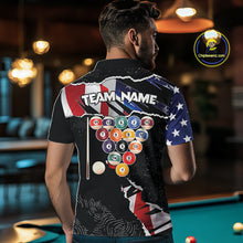 Load image into Gallery viewer, Custom Grunge American Flag Billiard Shirt For Men, Patriotic Pool Team Jersey Polo &amp; 1/4 Zip TDM5927