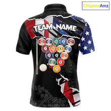 Load image into Gallery viewer, Custom Grunge American Flag Billiard Shirt For Men, Patriotic Pool Team Jersey Polo &amp; 1/4 Zip TDM5927