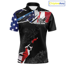 Load image into Gallery viewer, Custom Grunge American Flag Billiard Shirt For Men, Patriotic Pool Team Jersey Polo &amp; 1/4 Zip TDM5927