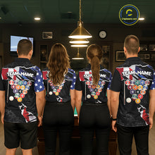 Load image into Gallery viewer, Custom Grunge American Flag Billiard Shirt For Men, Patriotic Pool Team Jersey Polo &amp; 1/4 Zip TDM5927