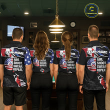 Load image into Gallery viewer, American Flag 8 Ball Aim Shoot Swear Repeat Women's Billiard Shirt Custom Pool Jersey Polo &amp; 1/4 Zip TDM5928
