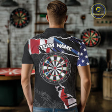 Load image into Gallery viewer, Custom Grunge American Flag Darts Shirt For Men, Patriotic Darts Team Jersey Polo &amp; 1/4 Zip TDM5929
