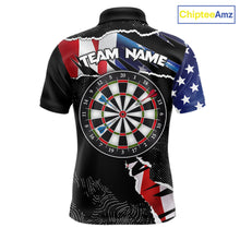 Load image into Gallery viewer, Custom Grunge American Flag Darts Shirt For Men, Patriotic Darts Team Jersey Polo &amp; 1/4 Zip TDM5929