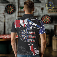 Load image into Gallery viewer, American Flag Aim Shoot Swear Repeat Darts Shirt For Men Custom Darts Jersey Team Polo &amp; 1/4 Zip TDM5930