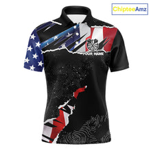 Load image into Gallery viewer, American Flag Aim Shoot Swear Repeat Darts Shirt For Men Custom Darts Jersey Team Polo &amp; 1/4 Zip TDM5930
