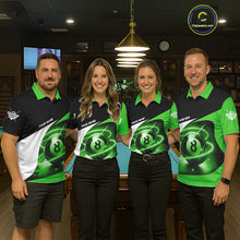 Load image into Gallery viewer, Green 8 Ball Pool Billiard Shirt For Men Custom Glowing Billiard Team Jersey Polo &amp; 1/4 Zip TDM6342