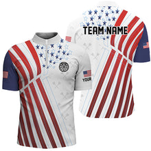 Load image into Gallery viewer, American Flag Darts Pattern Custom Darts Polo &amp; 1/4 Zip Shirts For Men, Patriotic Dart Jerseys TDM2769