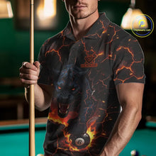 Load image into Gallery viewer, Orange 8 Ball Panther Fire Billiard Shirt For Men Custom Pool Team Shirt, Billiard League Jersey TDM5483