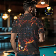 Load image into Gallery viewer, Orange 8 Ball Panther Fire Billiard Shirt For Men Custom Pool Team Shirt, Billiard League Jersey TDM5483