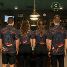 Load image into Gallery viewer, Orange 8 Ball Panther Fire Billiard Shirt For Men Custom Pool Team Shirt, Billiard League Jersey TDM5483