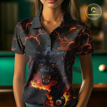 Load image into Gallery viewer, Orange 8 Ball Panther Fire Billiard Shirt For Women Custom Pool Team Shirt, Billiard League Jersey TDM5483