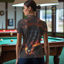 Load image into Gallery viewer, Orange 8 Ball Panther Fire Billiard Shirt For Women Custom Pool Team Shirt, Billiard League Jersey TDM5483