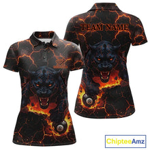 Load image into Gallery viewer, Orange 8 Ball Panther Fire Billiard Shirt For Women Custom Pool Team Shirt, Billiard League Jersey TDM5483