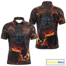 Load image into Gallery viewer, Orange 8 Ball Panther Fire Billiard Shirt For Men Custom Pool Team Shirt, Billiard League Jersey TDM5483