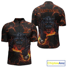 Load image into Gallery viewer, Orange 8 Ball Panther Fire Billiard Shirt For Men Custom Pool Team Shirt, Billiard League Jersey TDM5483