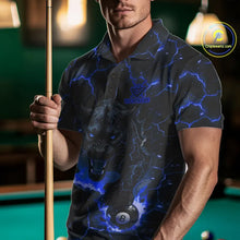 Load image into Gallery viewer, Blue 8 Ball Panther Fire Billiard Shirt For Men Custom Pool Team Shirt, Billiard League Jersey TDM5484