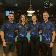 Load image into Gallery viewer, Blue 8 Ball Panther Fire Billiard Shirt For Men Custom Pool Team Shirt, Billiard League Jersey TDM5484