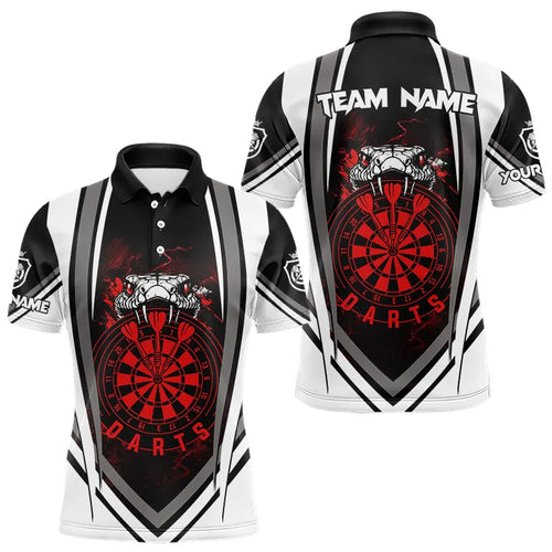 Personalized Black White Cobra Snake Dart Shirts For Men Custom Team Outfit Darts Jerseys | Red TDM3586
