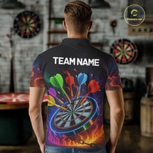 Load image into Gallery viewer, Colorful Neon Flame Darts Shirt For Men Custom Funny Darts Team Jersey Polo &amp; Quarter Zip TDM5500