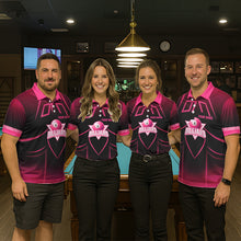 Load image into Gallery viewer, Personalized Black And Pink 8 Ball Pool Valentine Billiard Shirt For Men Custom Billiard Gifts TDM5747
