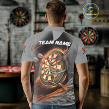 Load image into Gallery viewer, Personalized Phoenix Flame Darts Shirt For Men Custom Darts Team Jersey Polo &amp; 1/4 Zip |Orange TDM5246