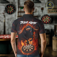 Load image into Gallery viewer, Personalized Bull Fire Darts Shirt For Men Custom Darts Jersey Team Polo &amp; 1/4 Zip | Orange TDM5506