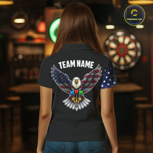 Load image into Gallery viewer, Patriotic American Flag Eagle Darts Shirt For Women Custom Darts Jersey Team Polo &amp; 1/4 Zip TDM5759