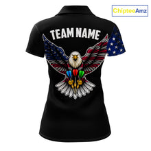Load image into Gallery viewer, Patriotic American Flag Eagle Darts Shirt For Women Custom Darts Jersey Team Polo &amp; 1/4 Zip TDM5759