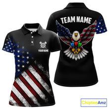 Load image into Gallery viewer, Patriotic American Flag Eagle Darts Shirt For Women Custom Darts Jersey Team Polo &amp; 1/4 Zip TDM5759